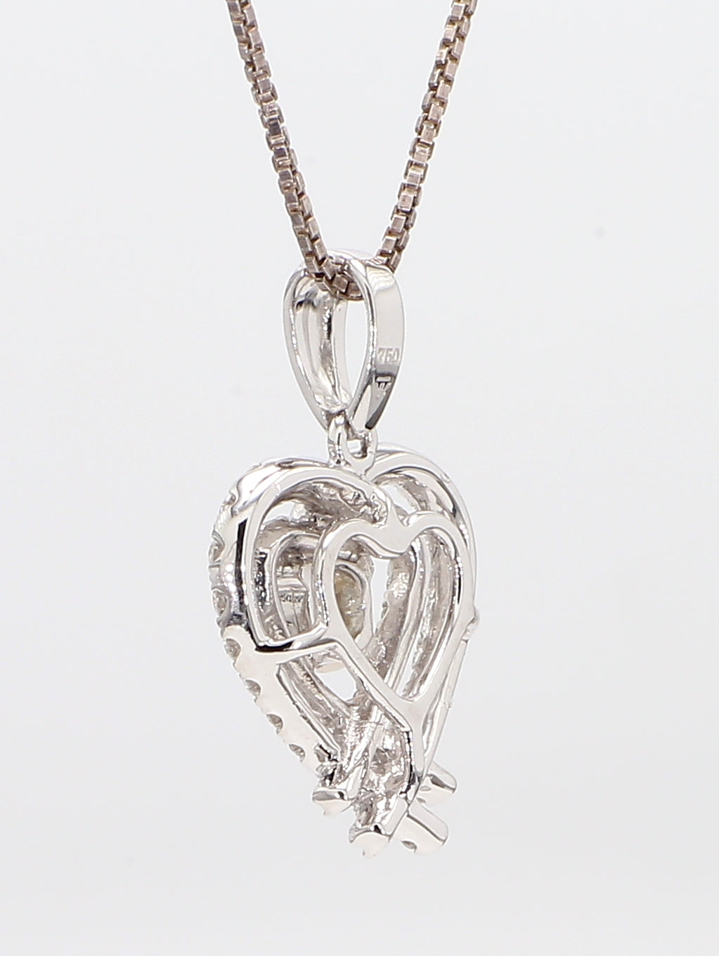 heart white diamond pendant necklace 1.03 carat