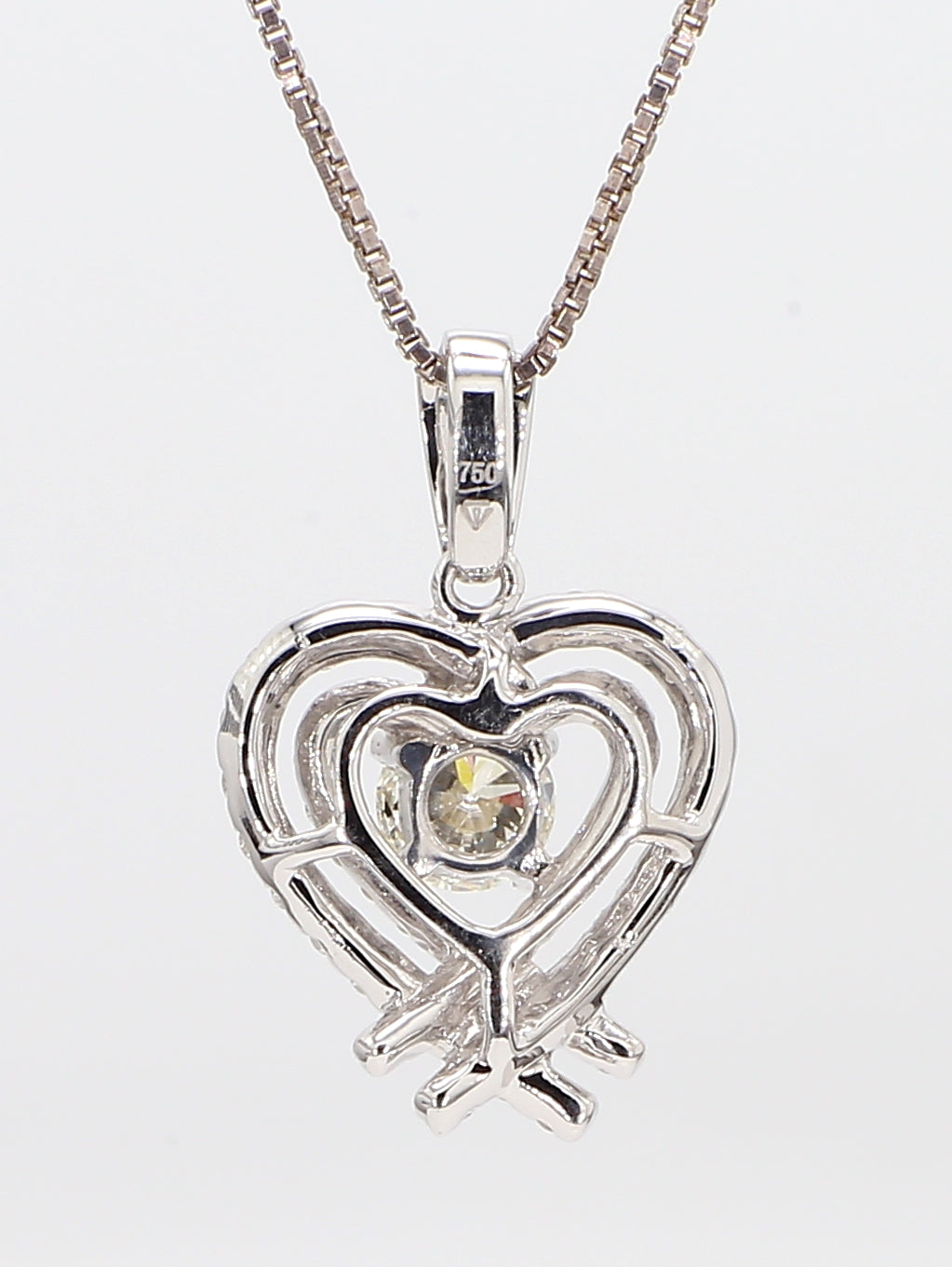 heart white diamond pendant necklace 1.03 carat