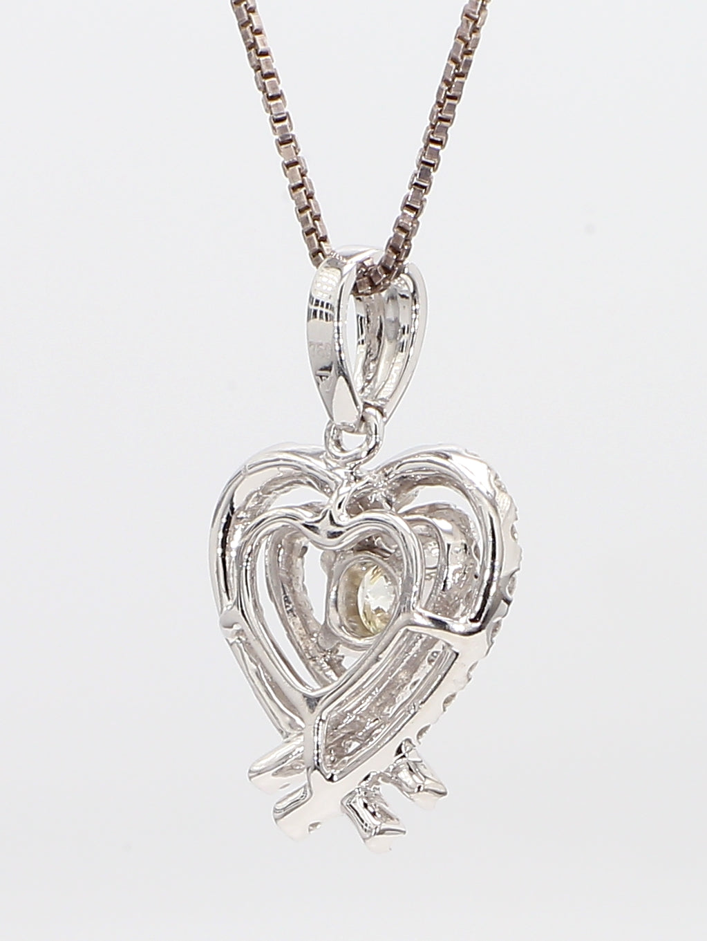 heart white diamond pendant necklace 1.03 carat