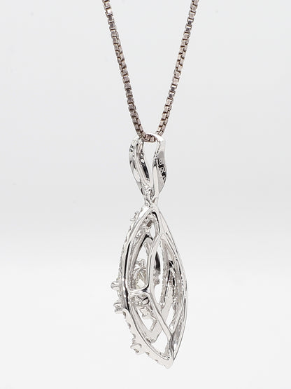 White Diamond Pendant Necklace 0.97 Carat