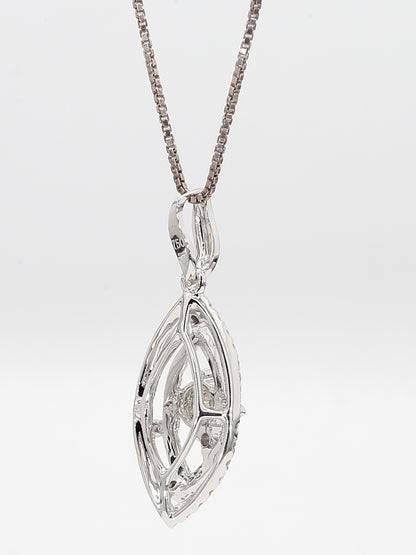 White Diamond Pendant Necklace 0.97 Carat