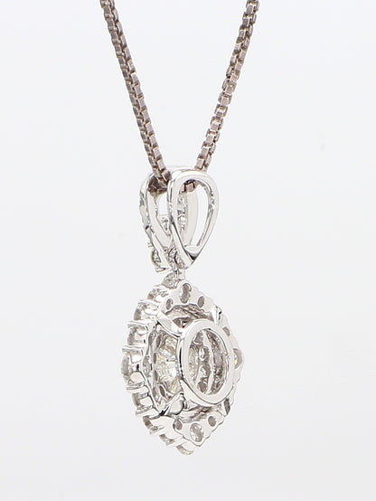 White Diamond Pendant Necklace 1.15 Carat