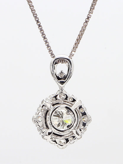 White Diamond Pendant Necklace 1.15 Carat