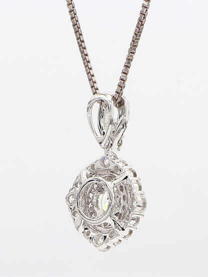 White Diamond Pendant Necklace 1.15 Carat