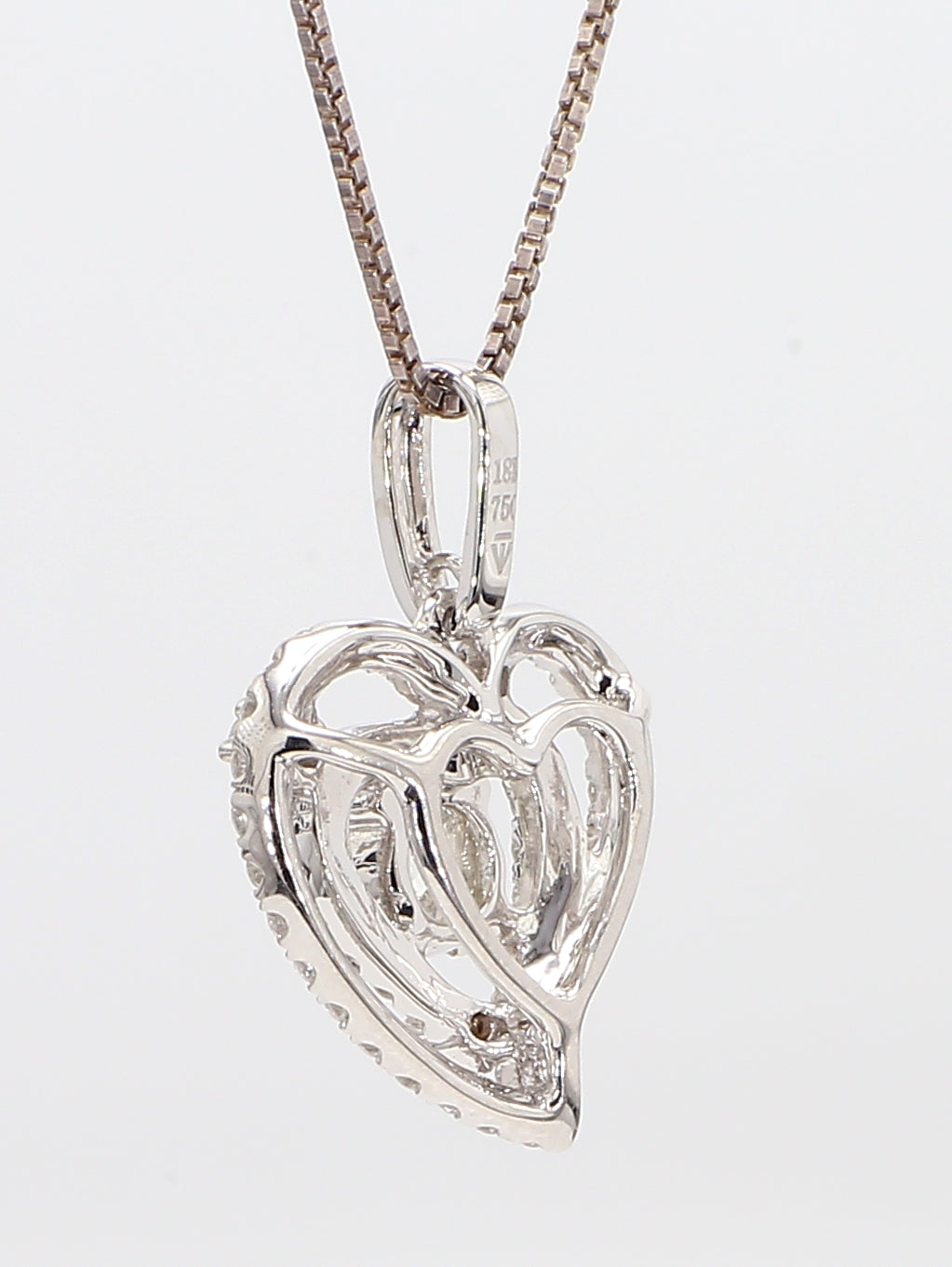 heart white diamond pendant necklace 1.16 carat