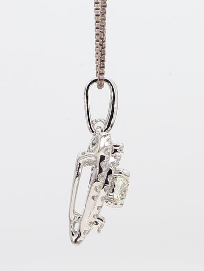 Heart White Diamond Pendant Necklace 1.16 Carat