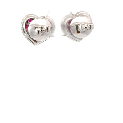 Ruby and Diamond Heart earrings