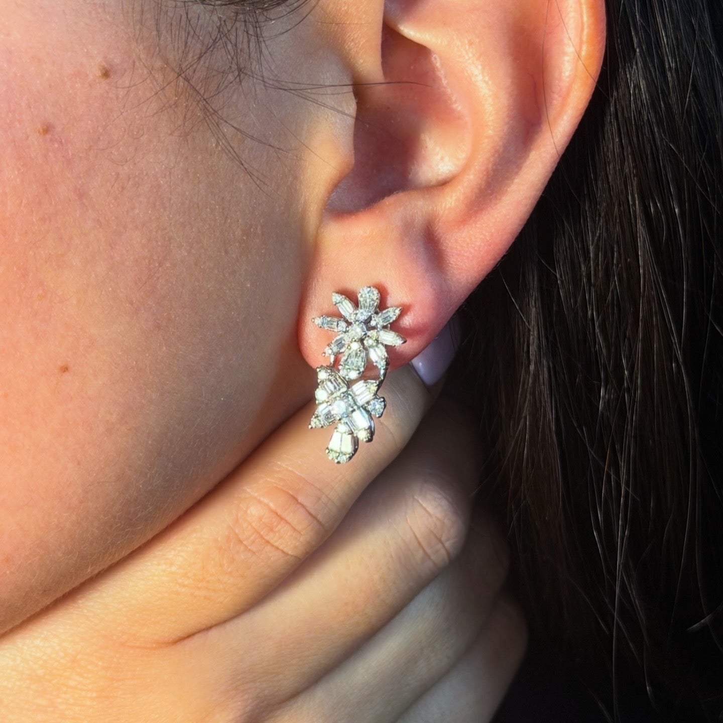 wild flower diamond earrings