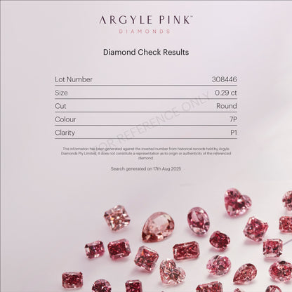 Fancy Purplish Pink Round Argyle Diamond SI1 GIA 0.29 7p