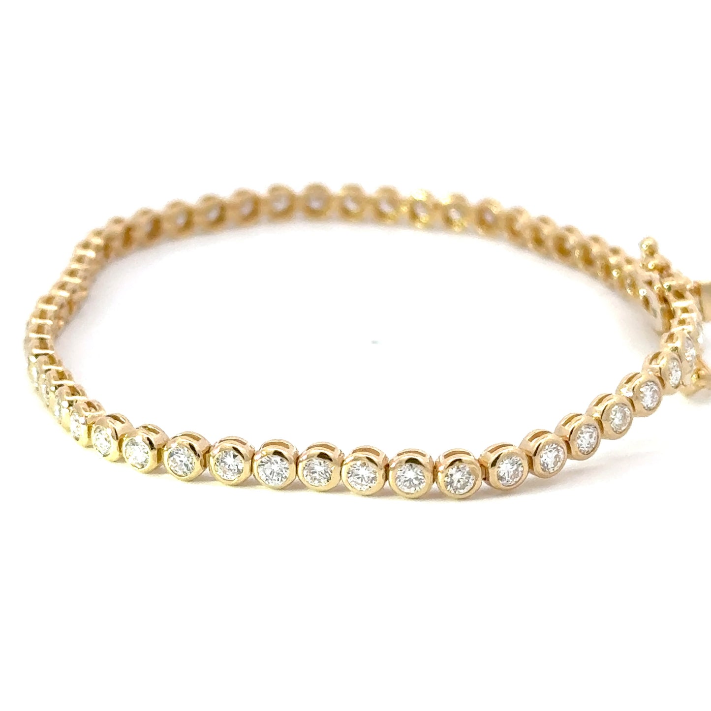 bezel tennis bracelet 18k gold (3.10 ct)