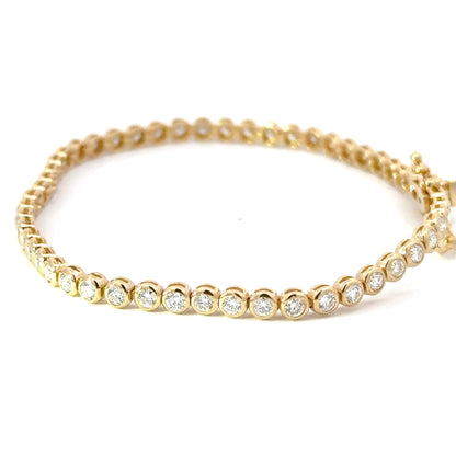 Bezel Tennis Bracelet 18K Gold (3.10 Ct)