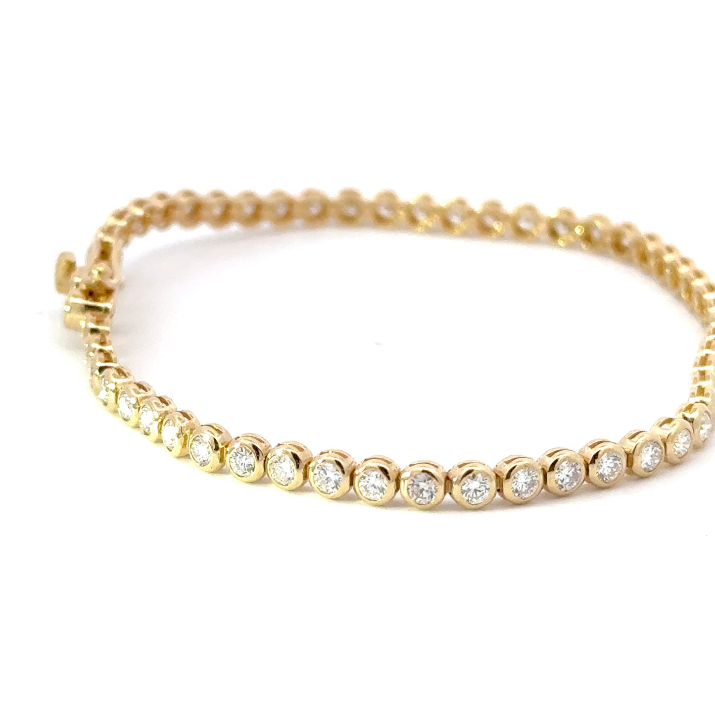 bezel tennis bracelet 18k gold (3.10 ct)