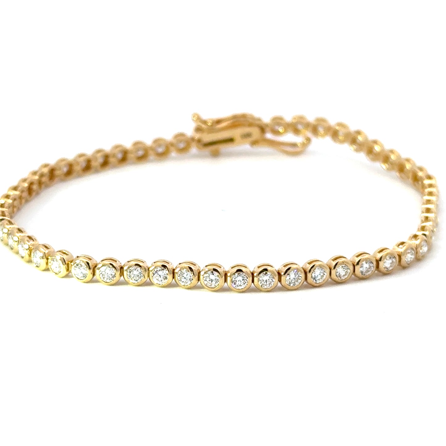 bezel tennis bracelet 18k gold (3.10 ct)