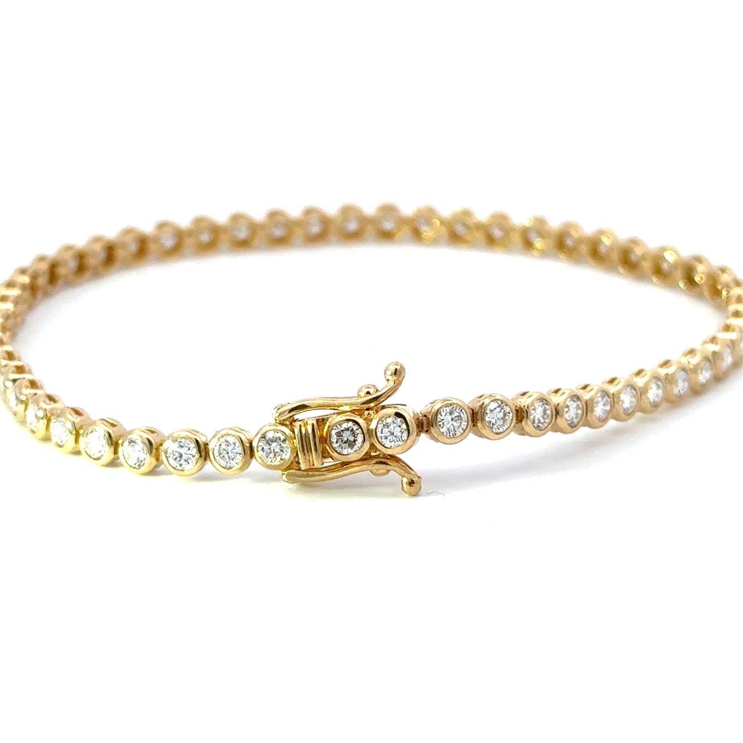 bezel tennis bracelet 18k gold (3.10 ct)