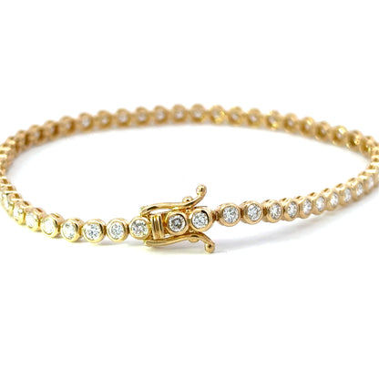 Bezel Tennis Bracelet 18K Gold (3.10 Ct)