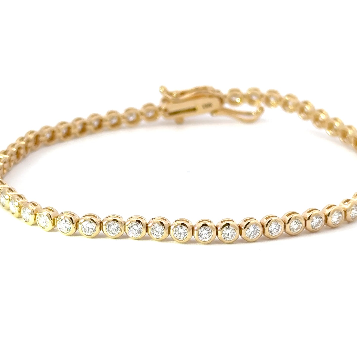 bezel tennis bracelet 18k gold (3.10 ct)