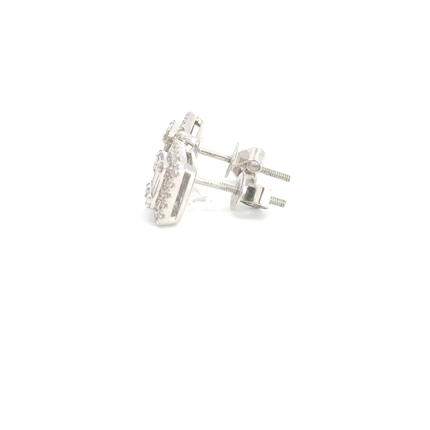 14k illusion setting baguette studs 0.55 carats