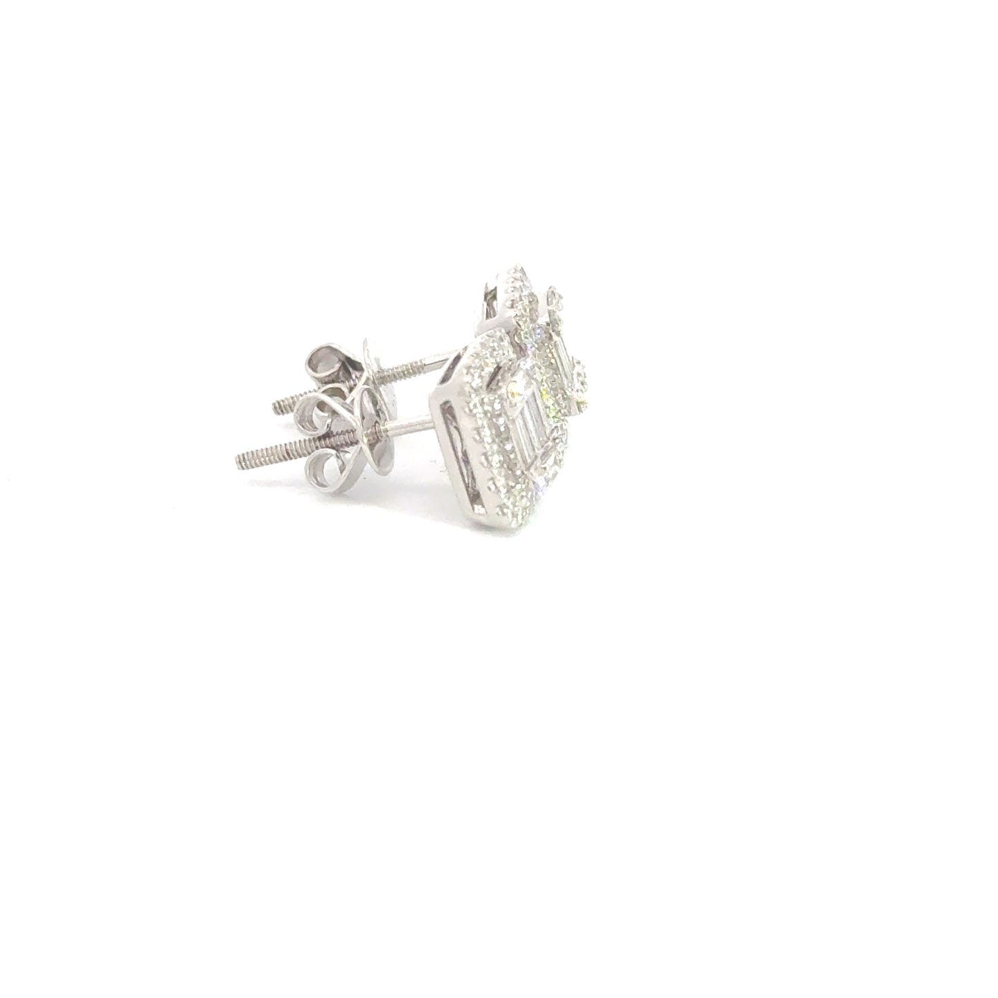 14k illusion setting baguette studs 0.55 carats