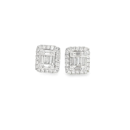 14k Illusion Setting Baguette Studs 0.55 Carats