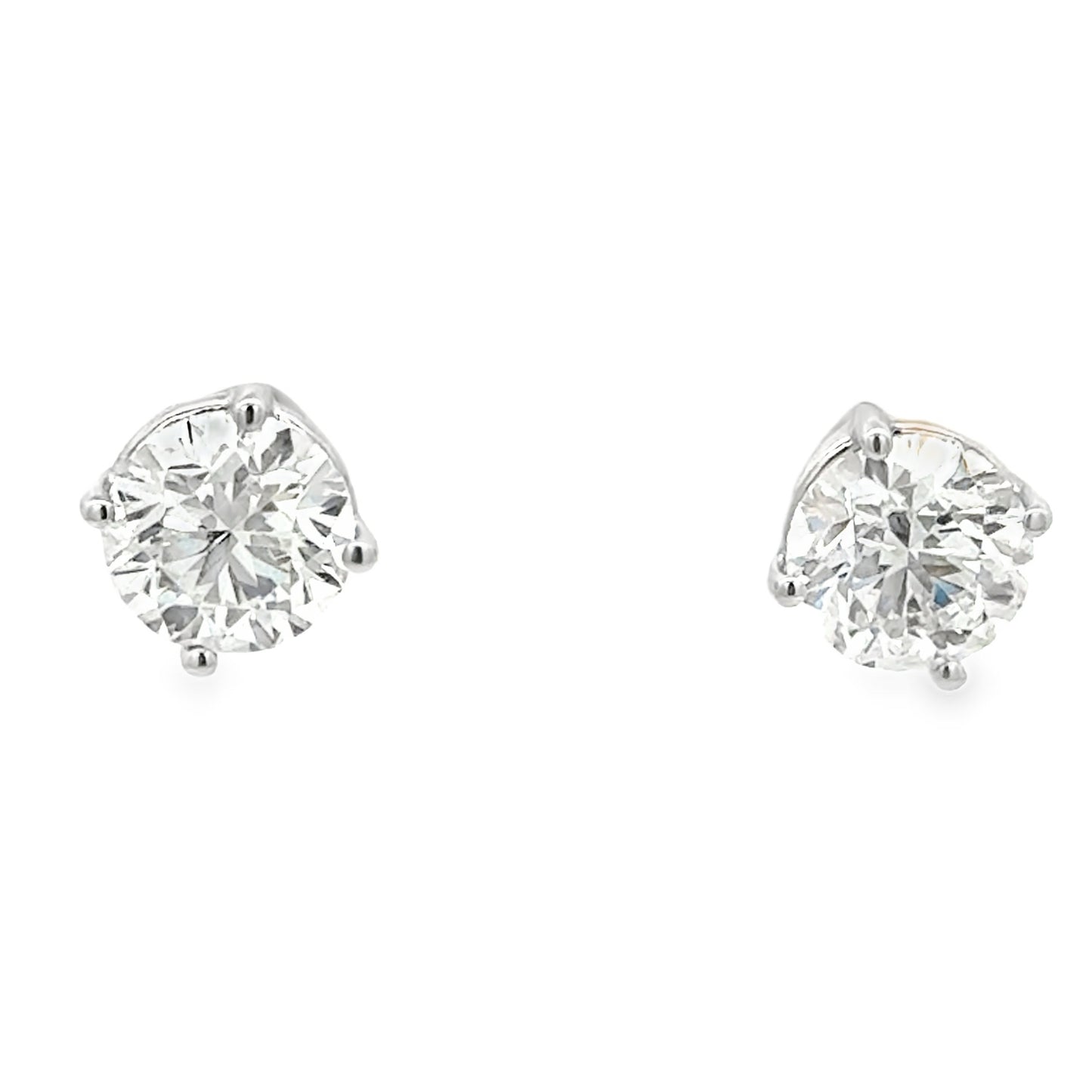 diamond studs 18k white gold 2 carat total