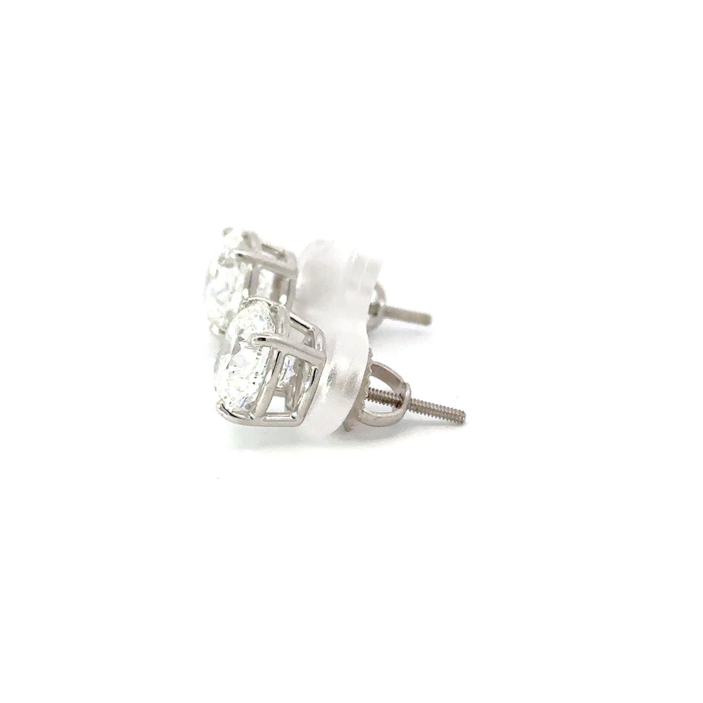 diamond studs 18k white gold 6 carat total