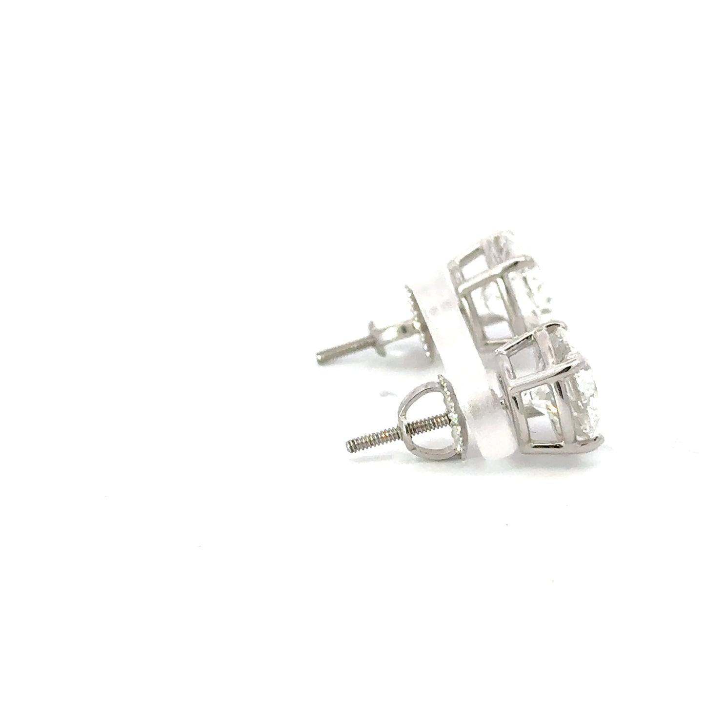 diamond studs 18k white gold 6 carat total