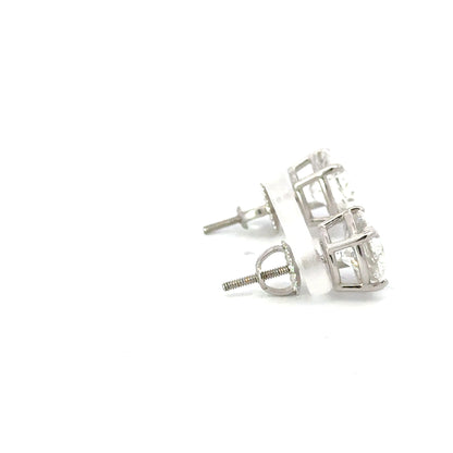 Diamond Studs 18k White Gold 6 carat Total