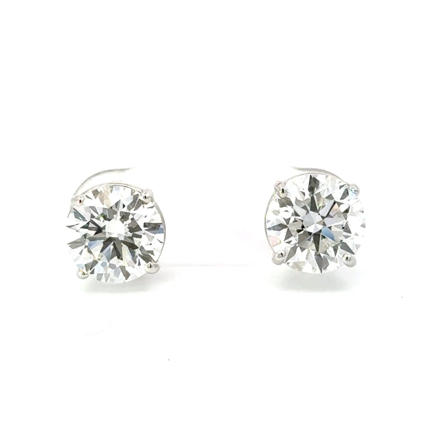 diamond studs 18k white gold 6 carat total