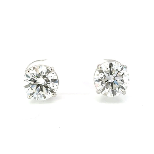 Diamond Studs 18k White Gold 6 carat Total