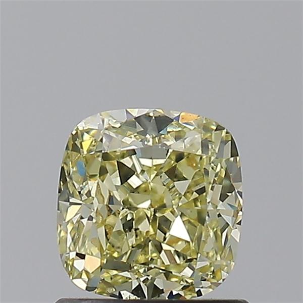 cushion shape fancy yellow diamond  si1 clarity gia 0.91 carat