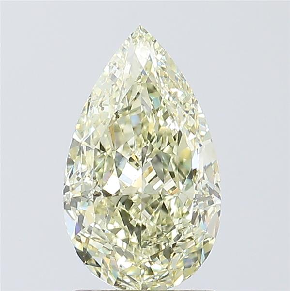 pear shape fancy light greenish yellow diamond si1 clarity & gia certified 1.81 carat