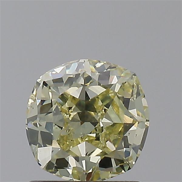 cushion shape fancy light brownish greenish yellow diamond si2  gia 1.00 carat