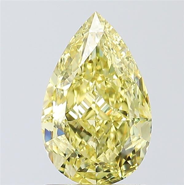 pear shape fancy intense yellow diamond vs1 clarity & gia certified 1.54 carat