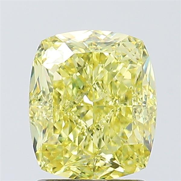 cushion shape natural fancy intense yellow diamond vvs2 clarity & gia certified 2.08 carat