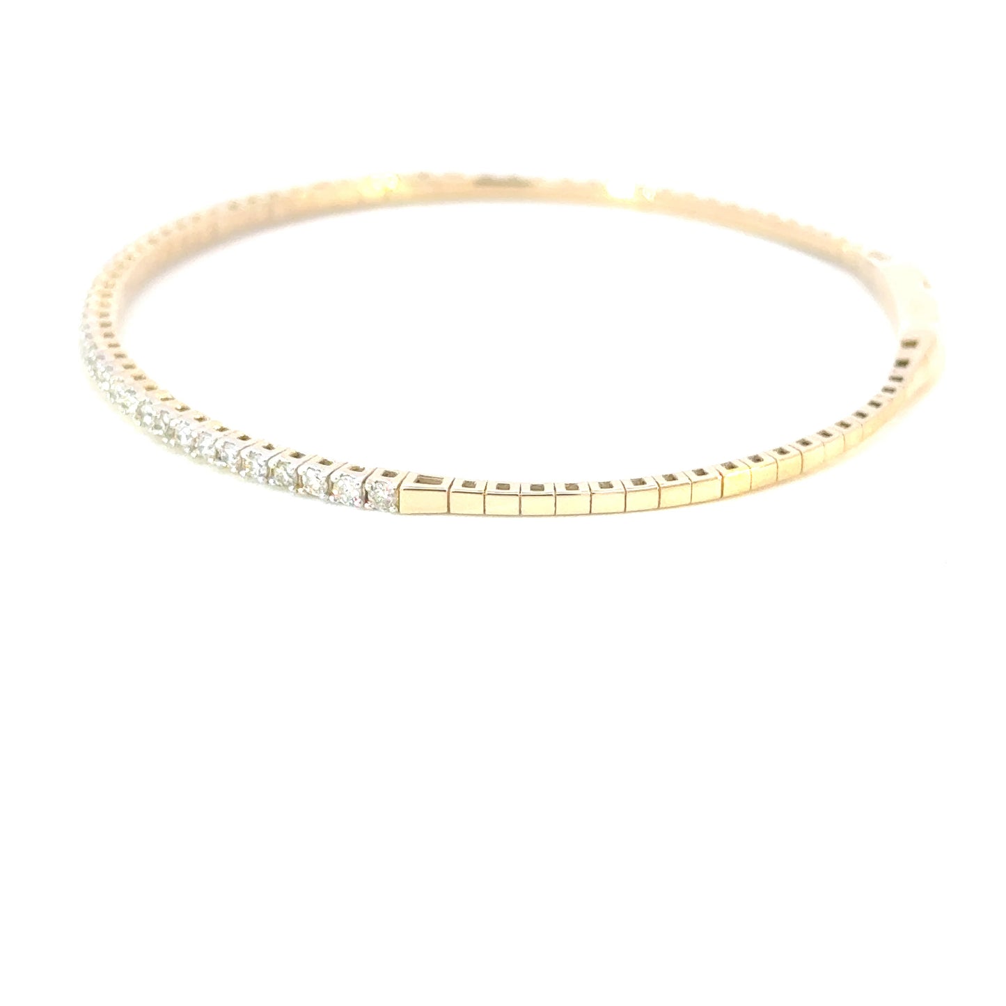 halfway flexible bangle diamond bracelet 14k gold (1 ct)