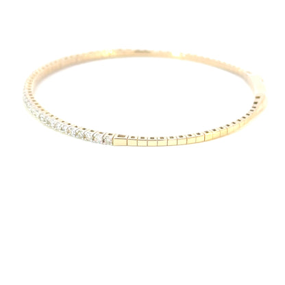 Halfway Flexible Bangle Diamond Bracelet 14K Gold (1 Ct)