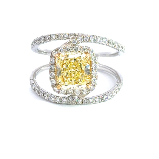 Fancy Yellow Diamond Ring 1.72 Carat