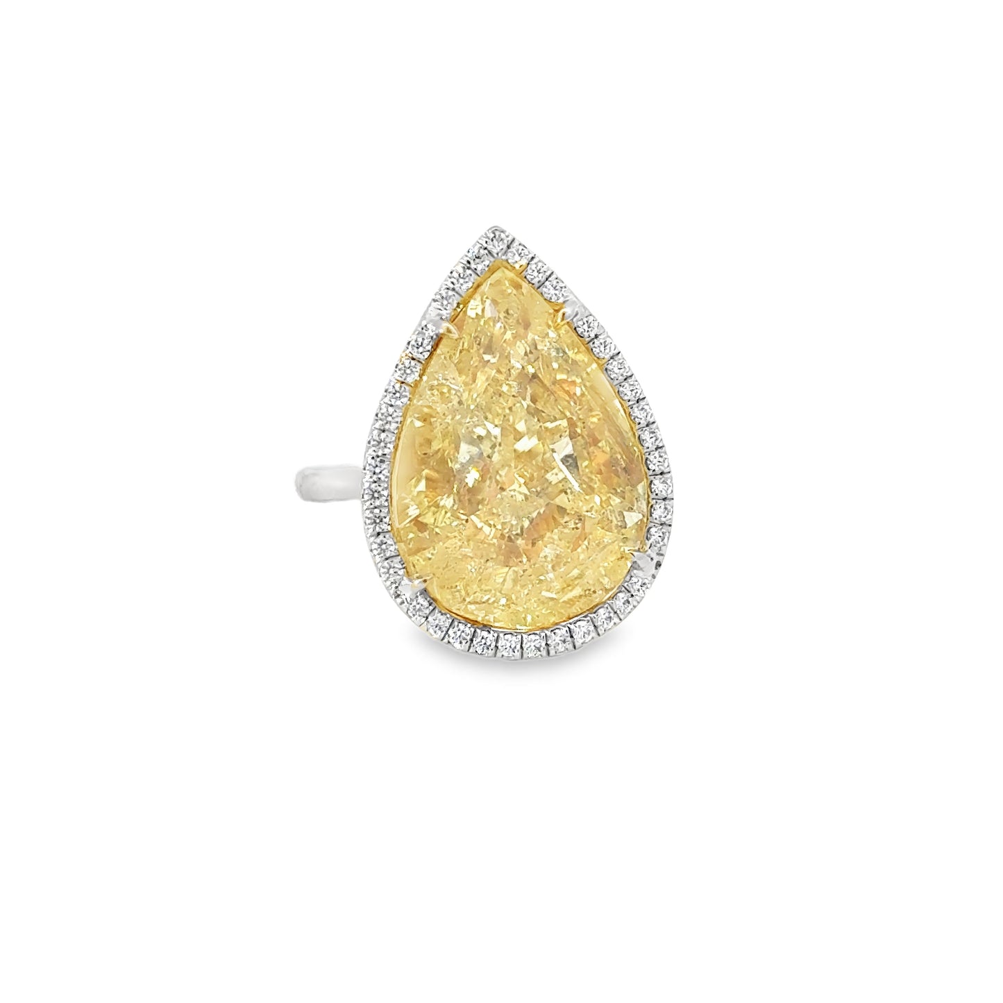 pear cut yellow diamond ring 13 carat