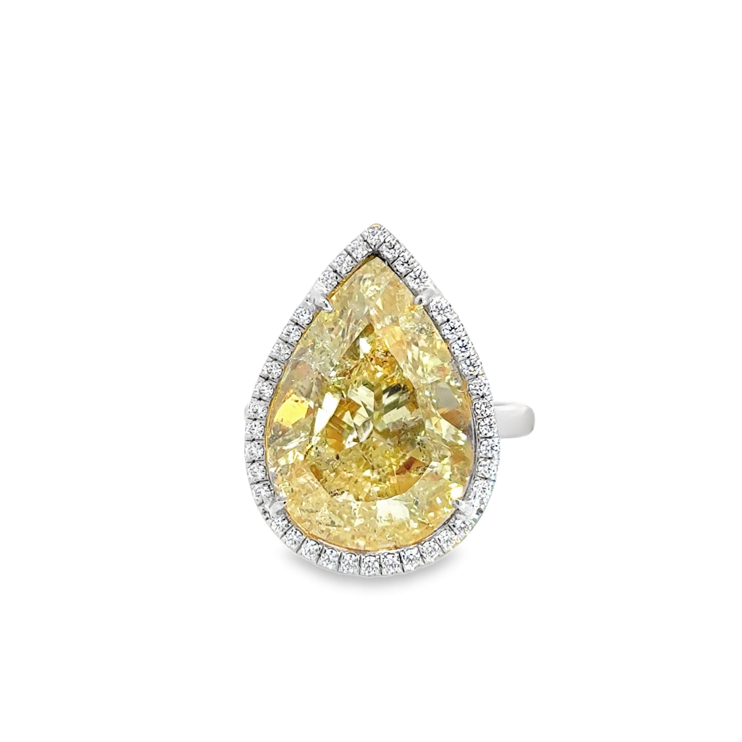 pear cut yellow diamond ring 13 carat