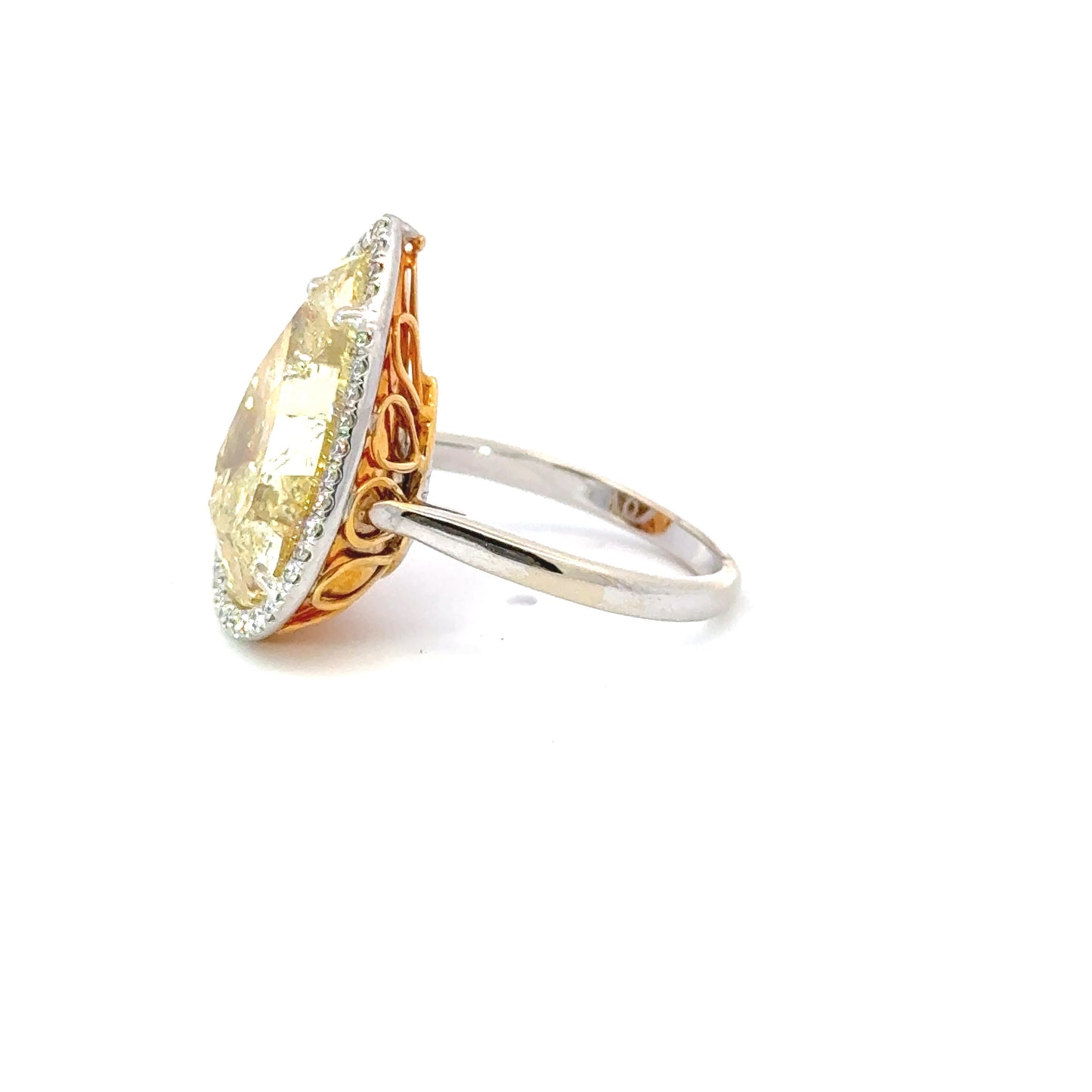 pear cut yellow diamond ring 13 carat