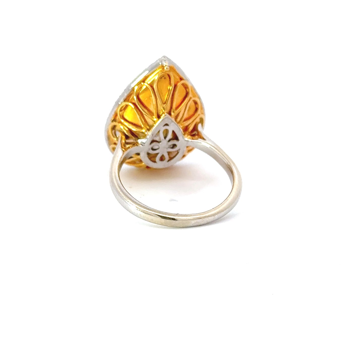 pear cut yellow diamond ring 13 carat