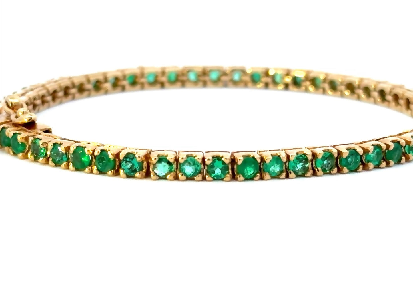 colombian emerald tennis bracelet 18k 4 carat