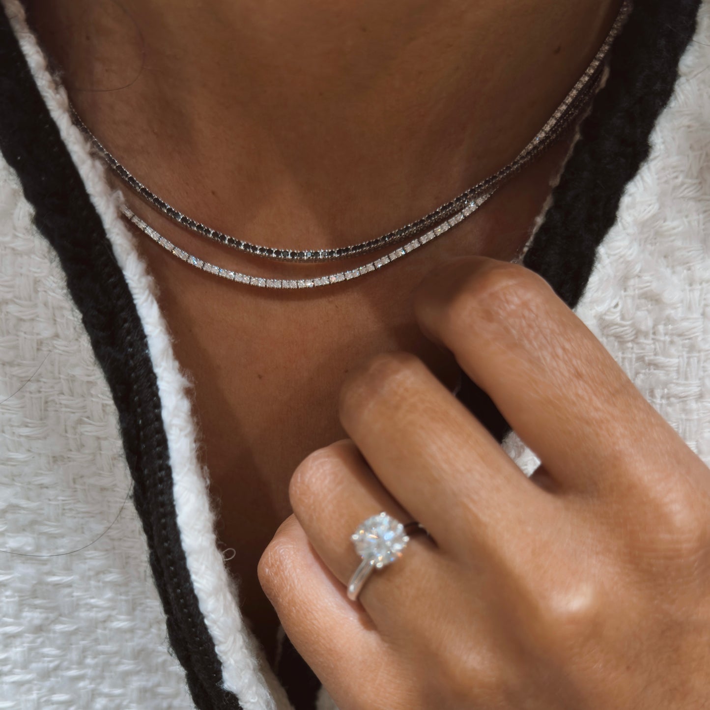diamond tennis necklace 2.80 cts