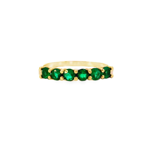 Half Eternity Ring Colombian Emerald 0.63 ct