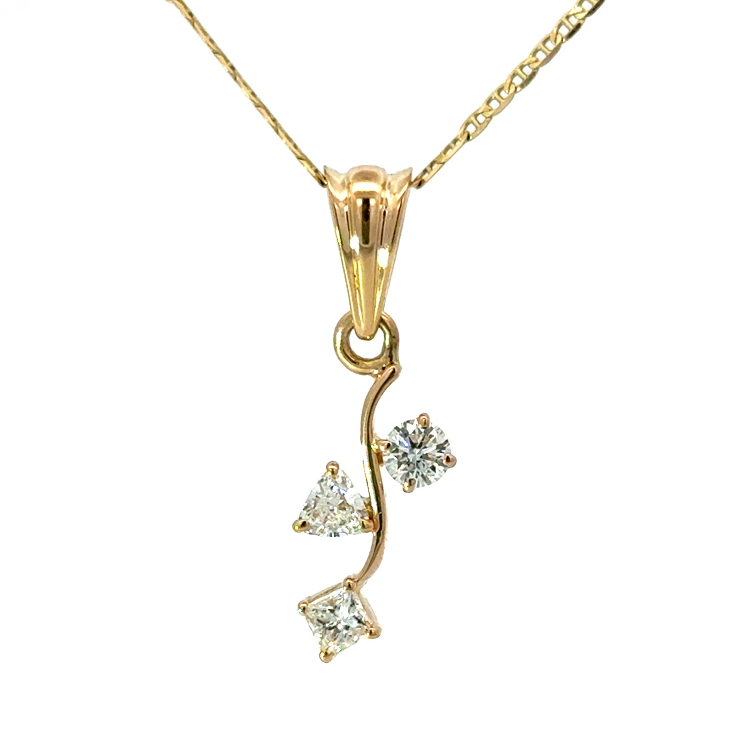 18k yellow gold multi shape pendant
