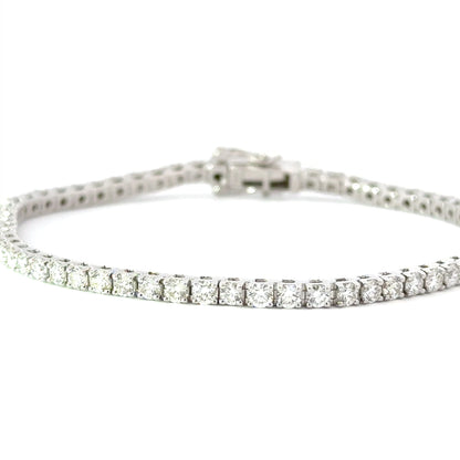 18K White Gold  Classic Tennis Bracelet (4.00 Carats)