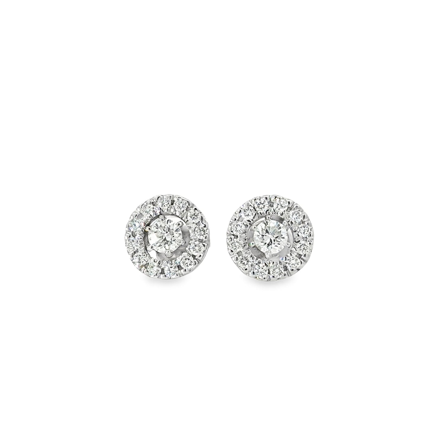 18k white gold  earrings with brilliant round diamonds