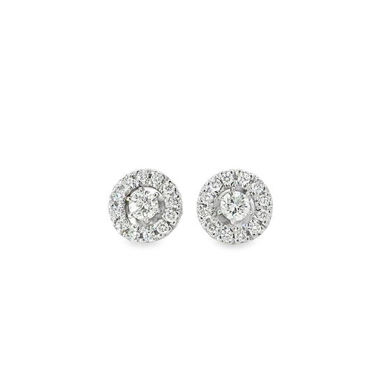 18K White Gold  Earrings with Brilliant Round Diamonds