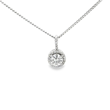 Halo Pendant  Round Brilliant Diamond
