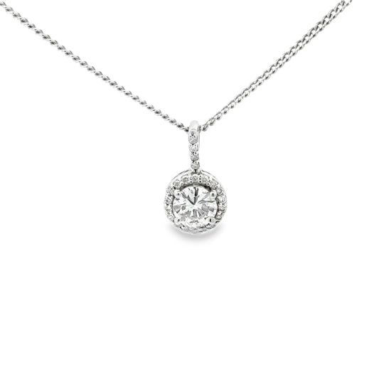 Halo Pendant  Round Brilliant Diamond